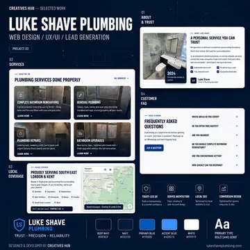 The Luke Shave Plumbing homepage, showing the instant quote form and its estimated price range
